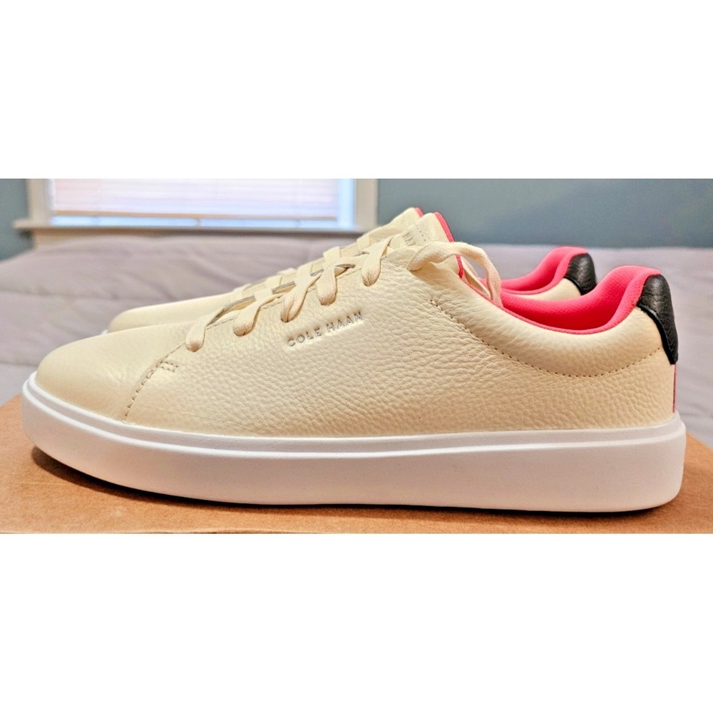 Cole Haan® (Women's 8.5 B) Grand Crosscourt™ Traveler Sneakers in Ivory/Magenta - Picture 1 of 8